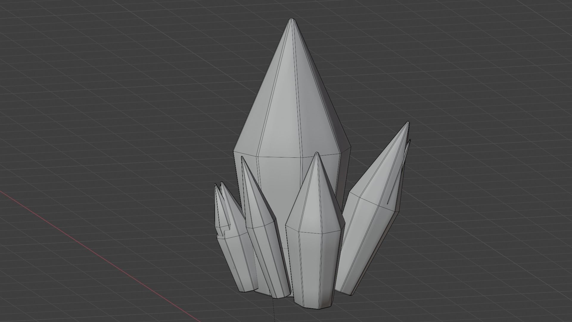 Pink crystal gem RPG style Low-poly 3D model_8