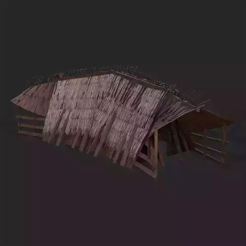 Viking Hut I Low-poly 3D model