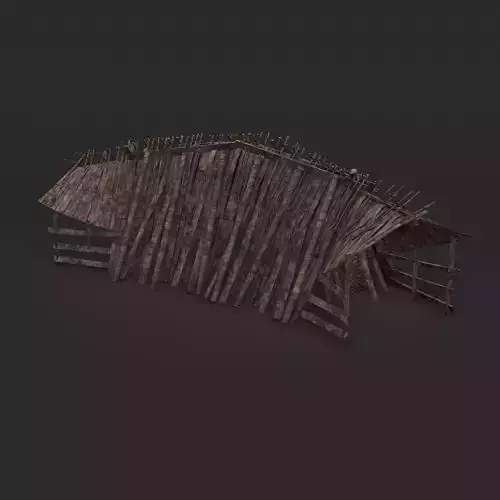 Viking Hut J Low-poly 3D model