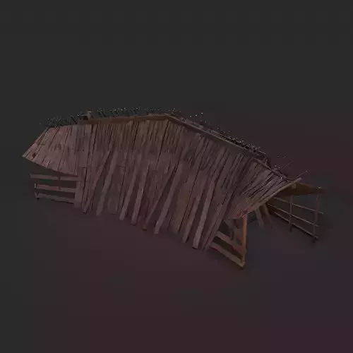 Viking Hut K Low-poly 3D model