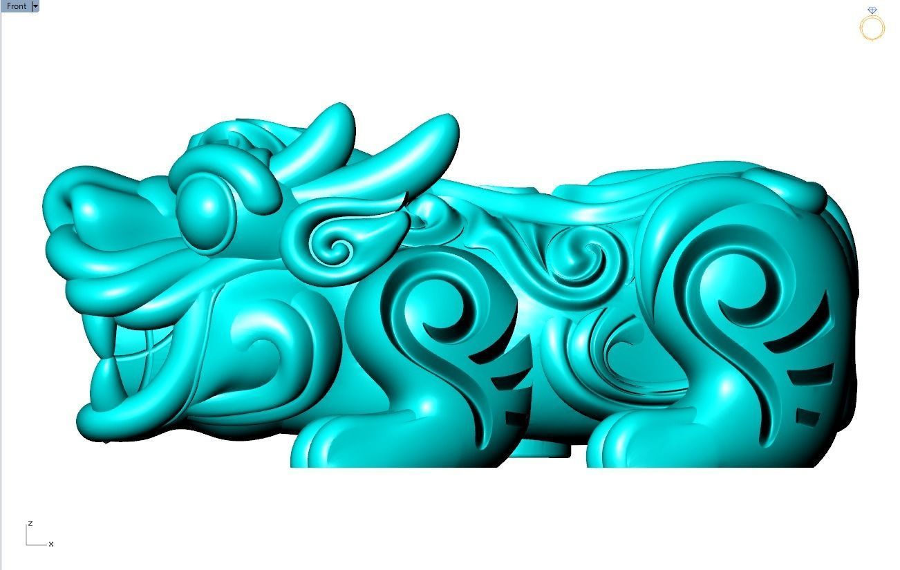 Pixiu Bracelet - Unicorn bracelet - N735 Size 20 mm 3D print model_16