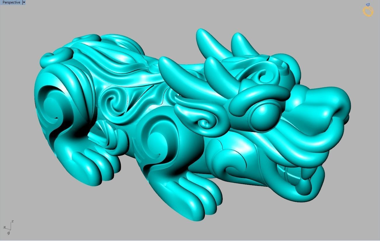 Pixiu Bracelet - Unicorn bracelet - N735 Size 20 mm 3D print model_15