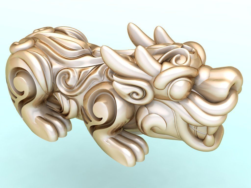 Pixiu Bracelet - Unicorn bracelet - N735 Size 20 mm 3D print model_2