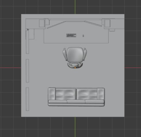 Gaming Setup Studio Low-poly 3D model_1
