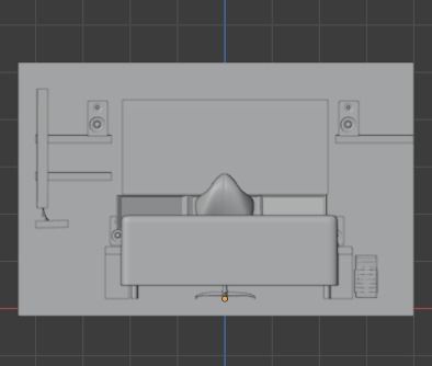 Gaming Setup Studio Low-poly 3D model_3