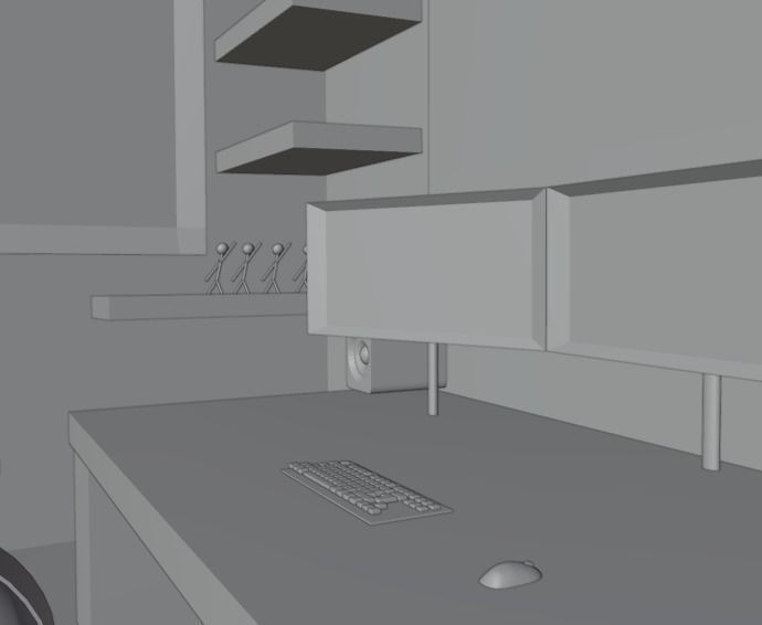 Gaming Setup Studio Low-poly 3D model_10