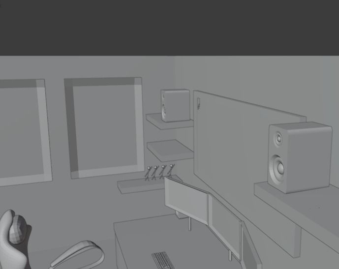 Gaming Setup Studio Low-poly 3D model_6