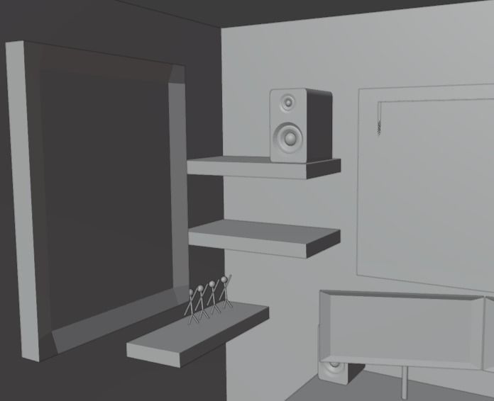 Gaming Setup Studio Low-poly 3D model_5