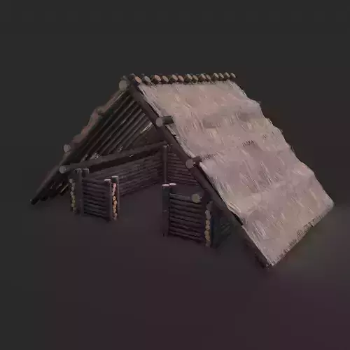 Viking Hut L Low-poly 3D model