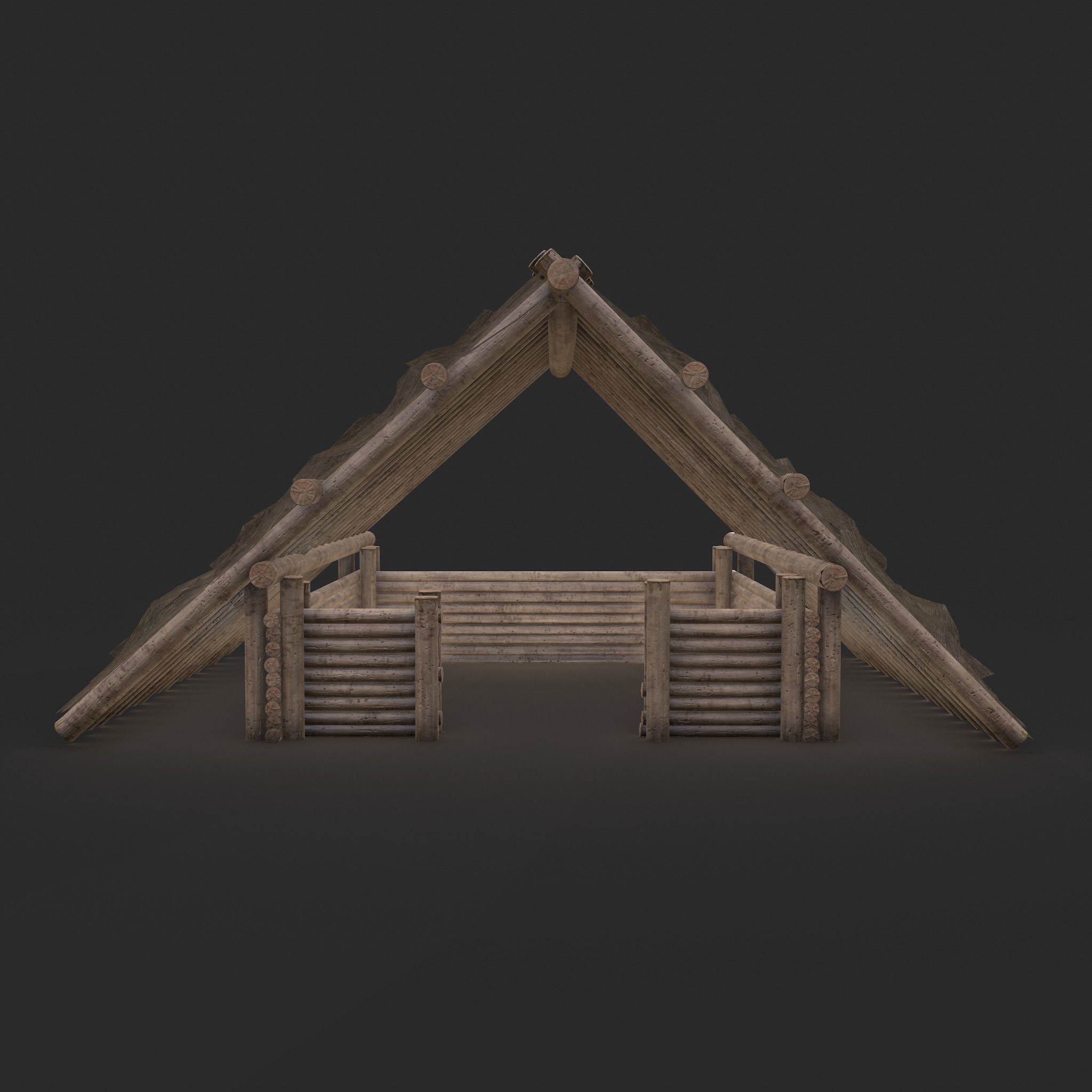 Viking Hut M Low-poly 3D model_23