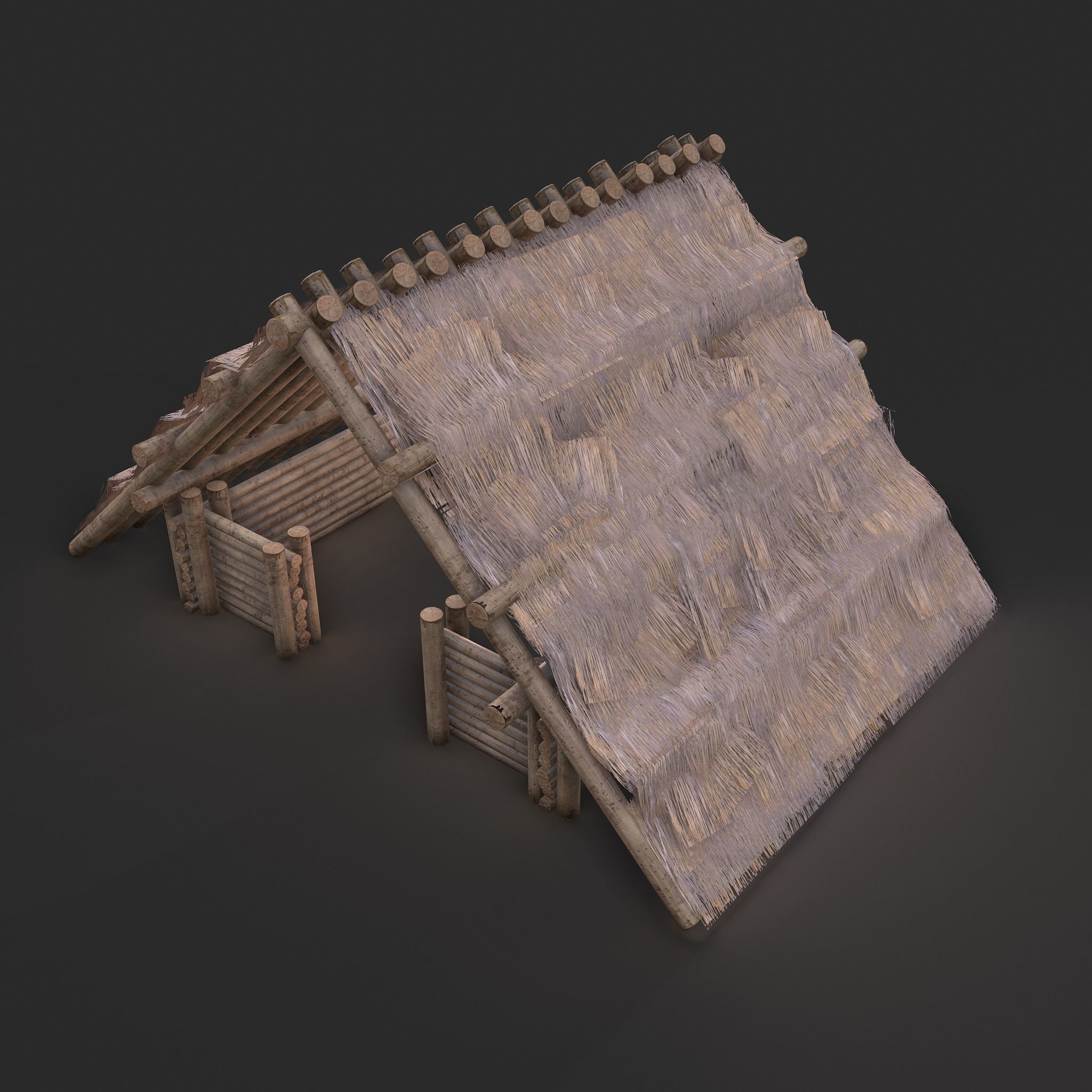 Viking Hut M Low-poly 3D model_10
