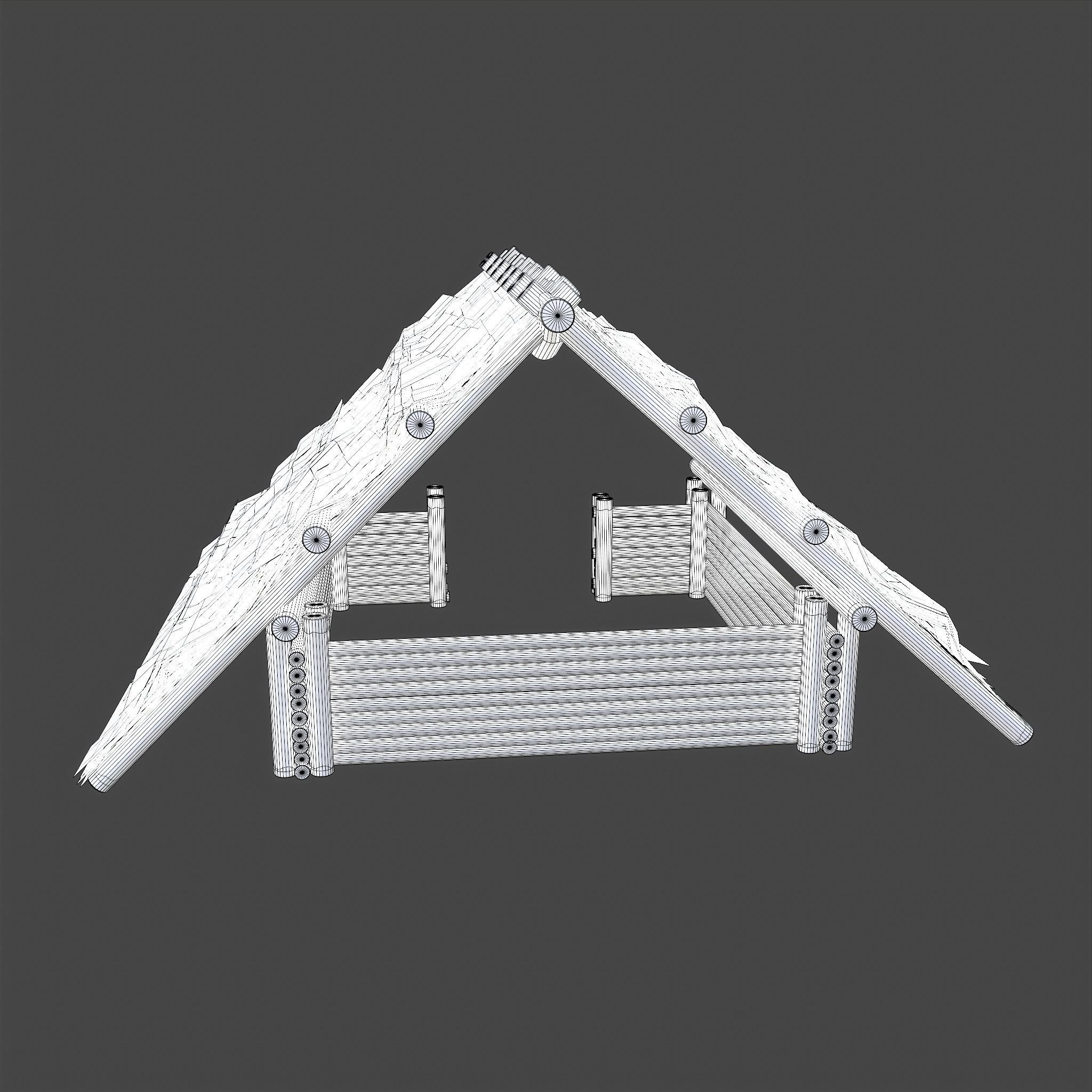 Viking Hut M Low-poly 3D model_31
