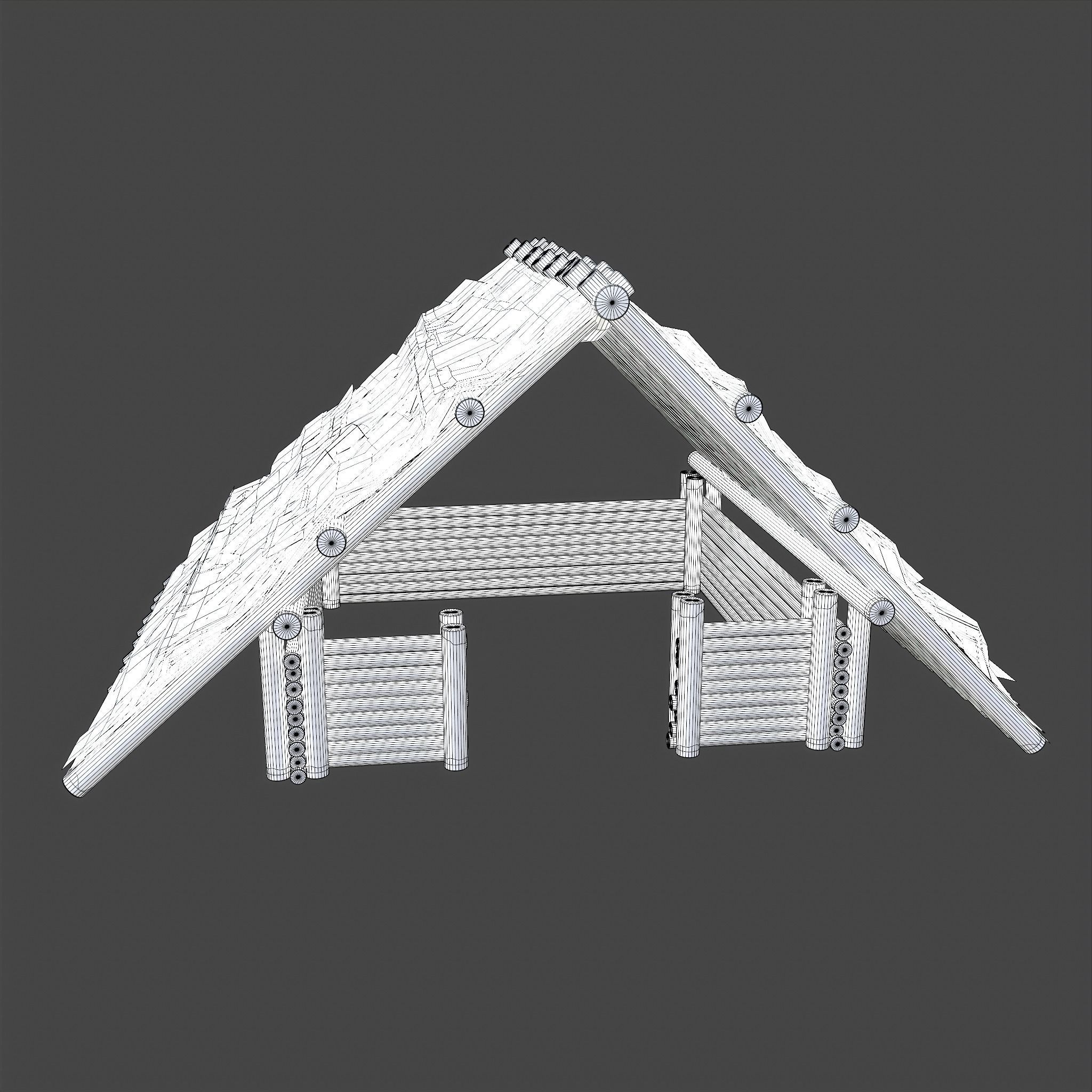 Viking Hut M Low-poly 3D model_33