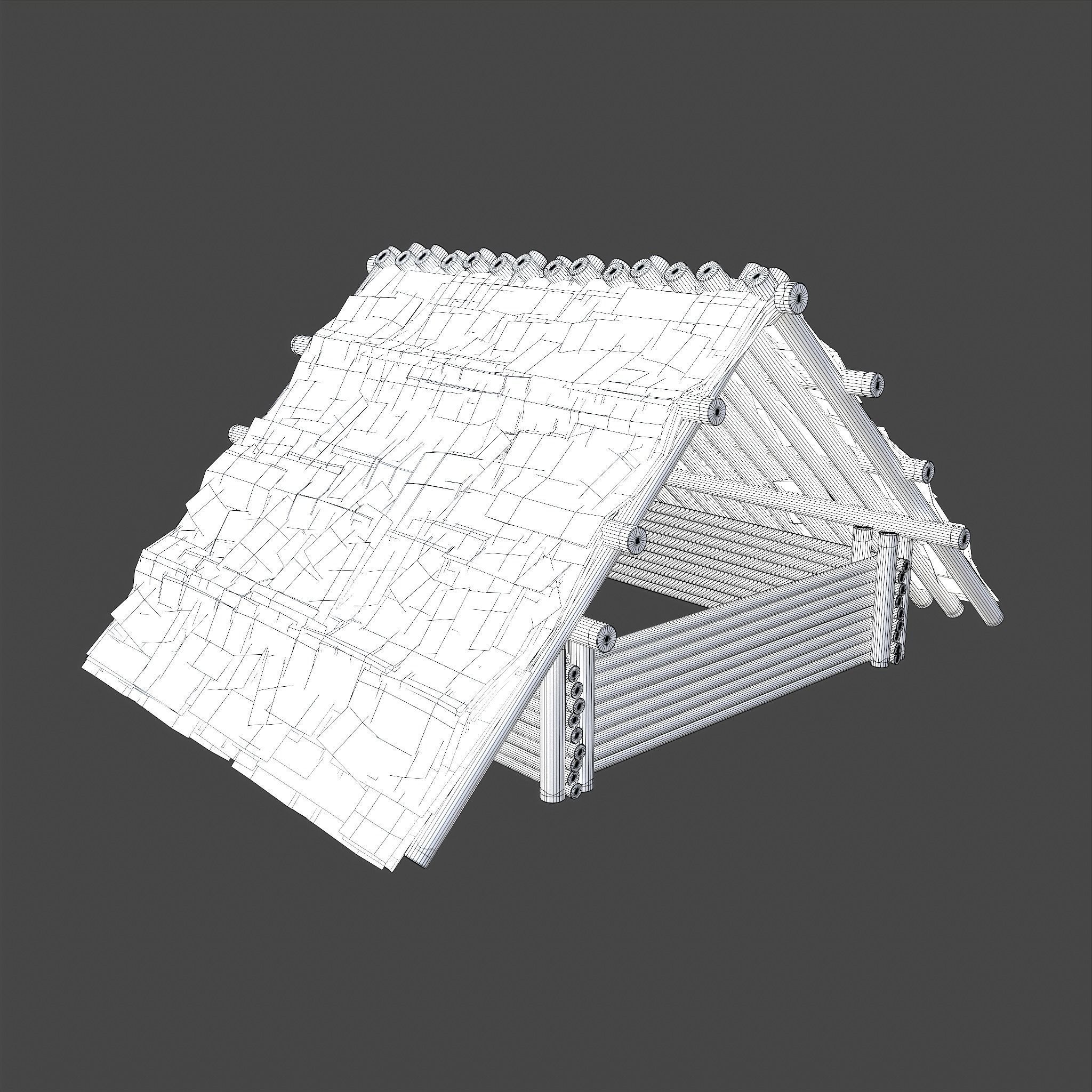 Viking Hut M Low-poly 3D model_32