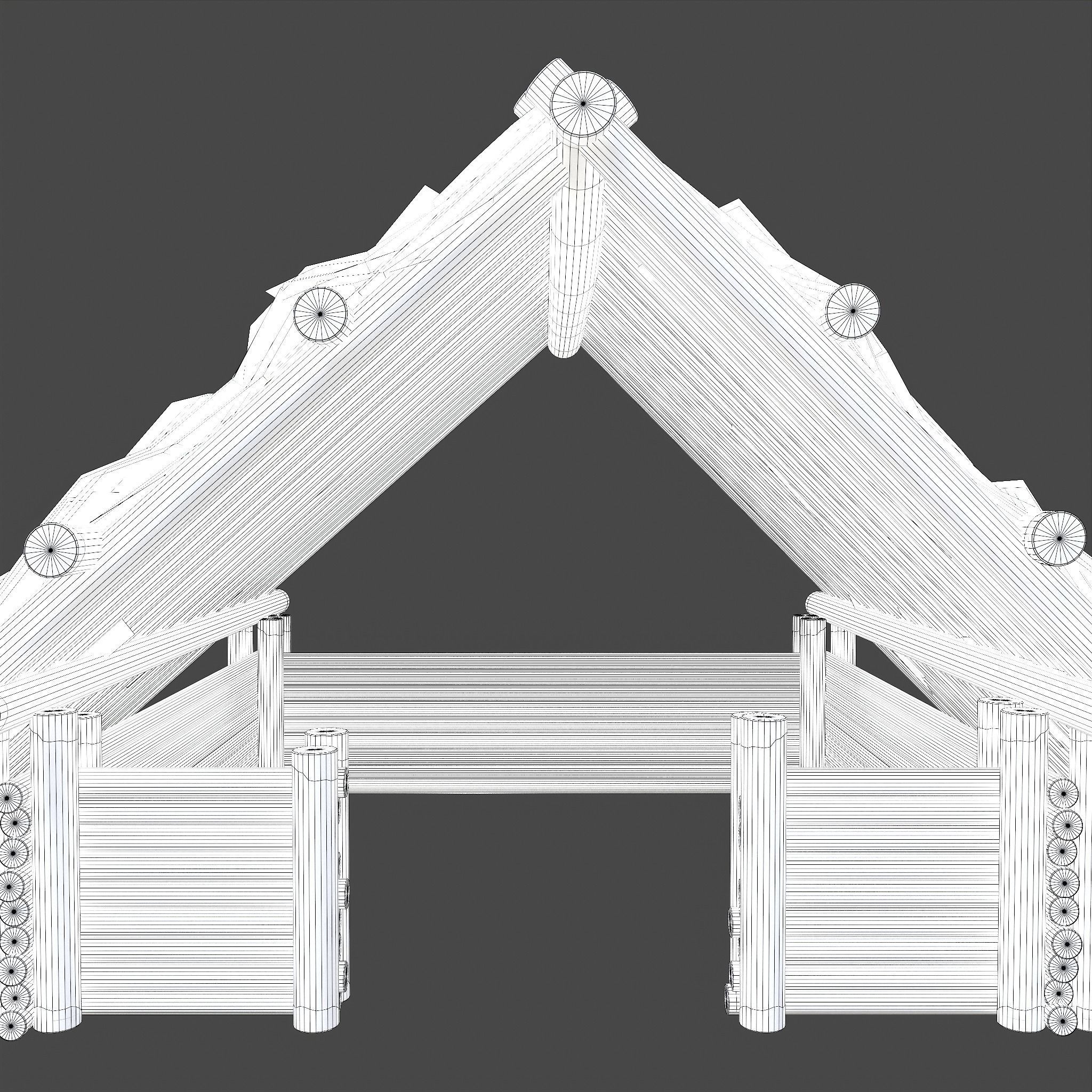 Viking Hut M Low-poly 3D model_34