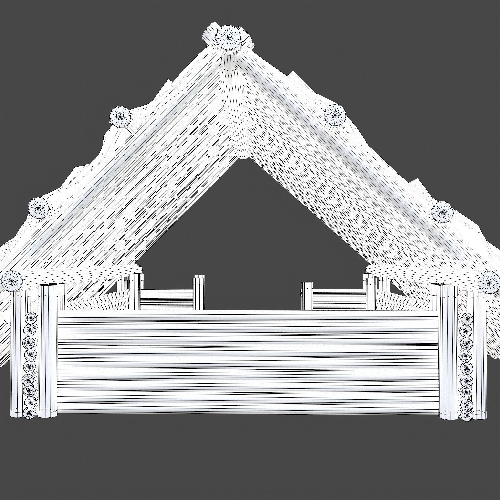 Viking Hut M Low-poly 3D model_38