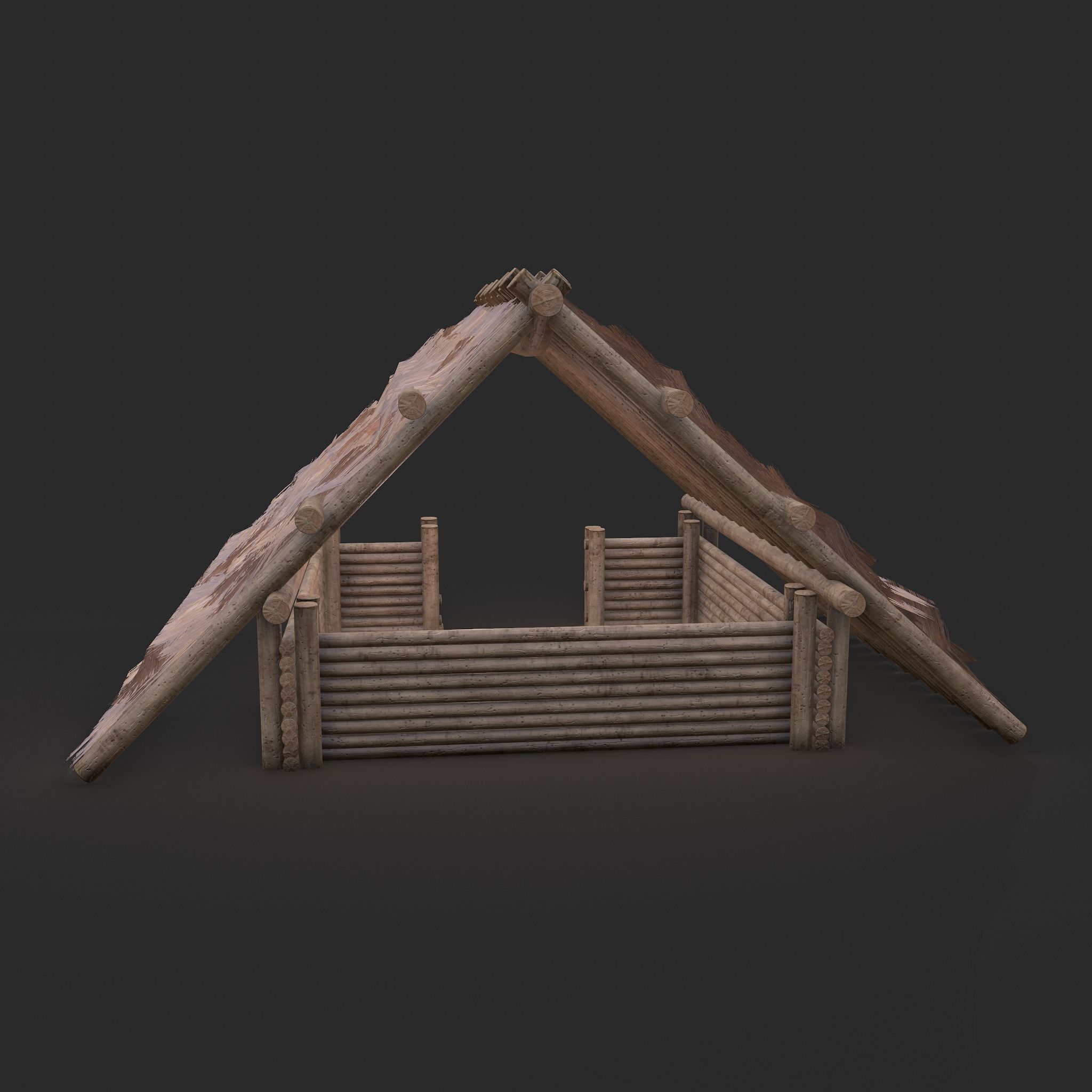 Viking Hut M Low-poly 3D model_17