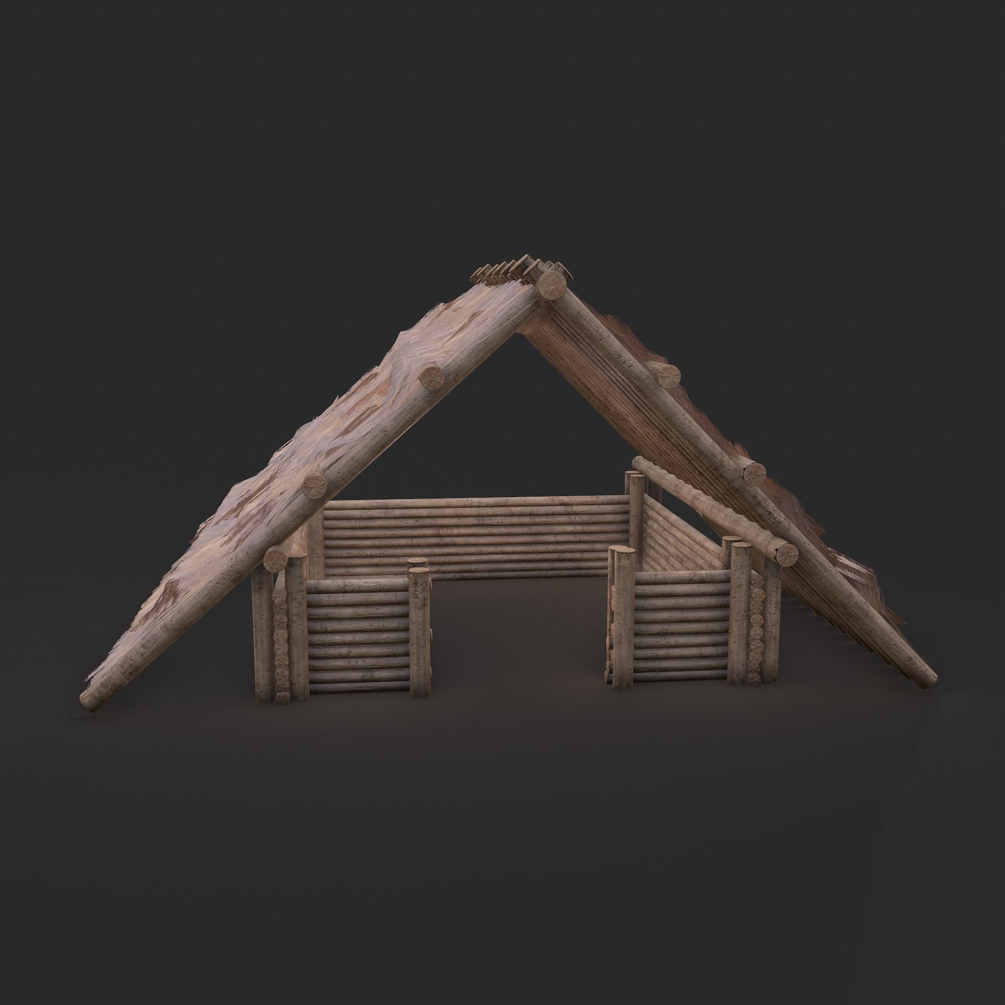 Viking Hut M Low-poly 3D model_12