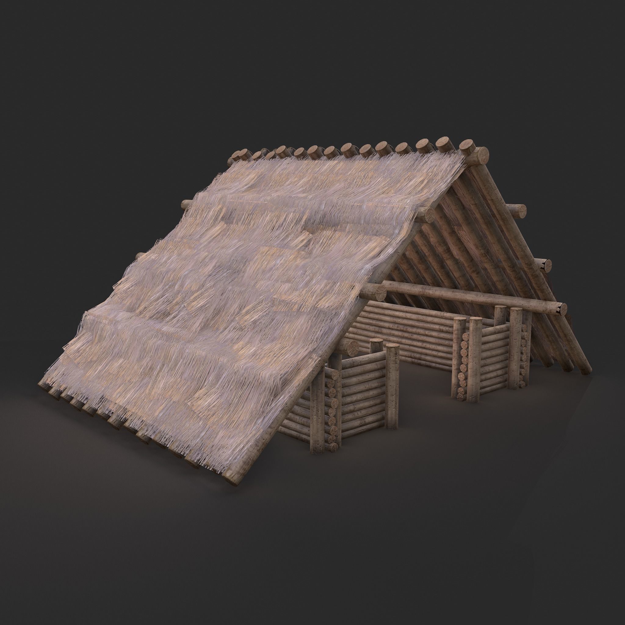 Viking Hut M Low-poly 3D model_13