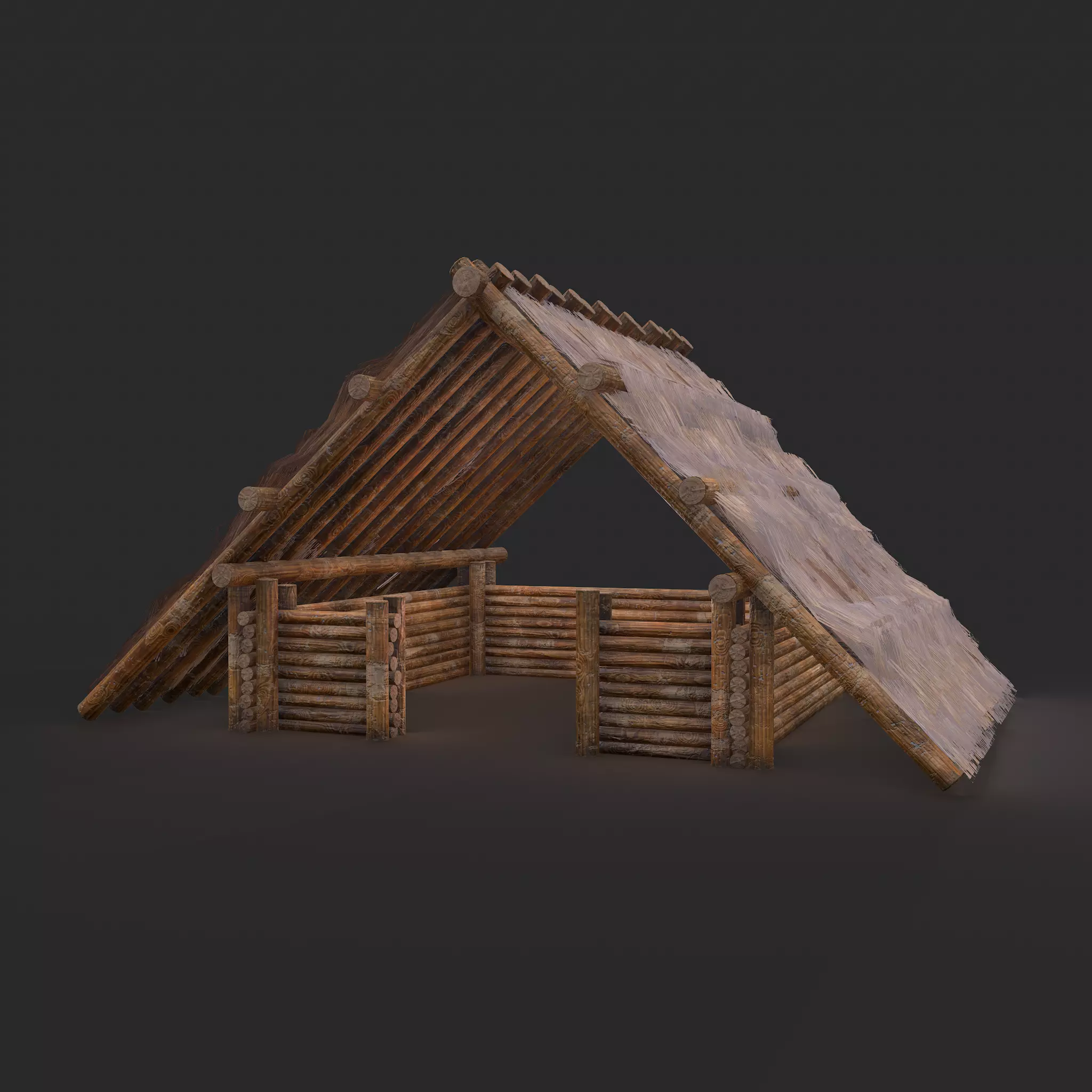 Viking Hut M Low-poly 3D model_0