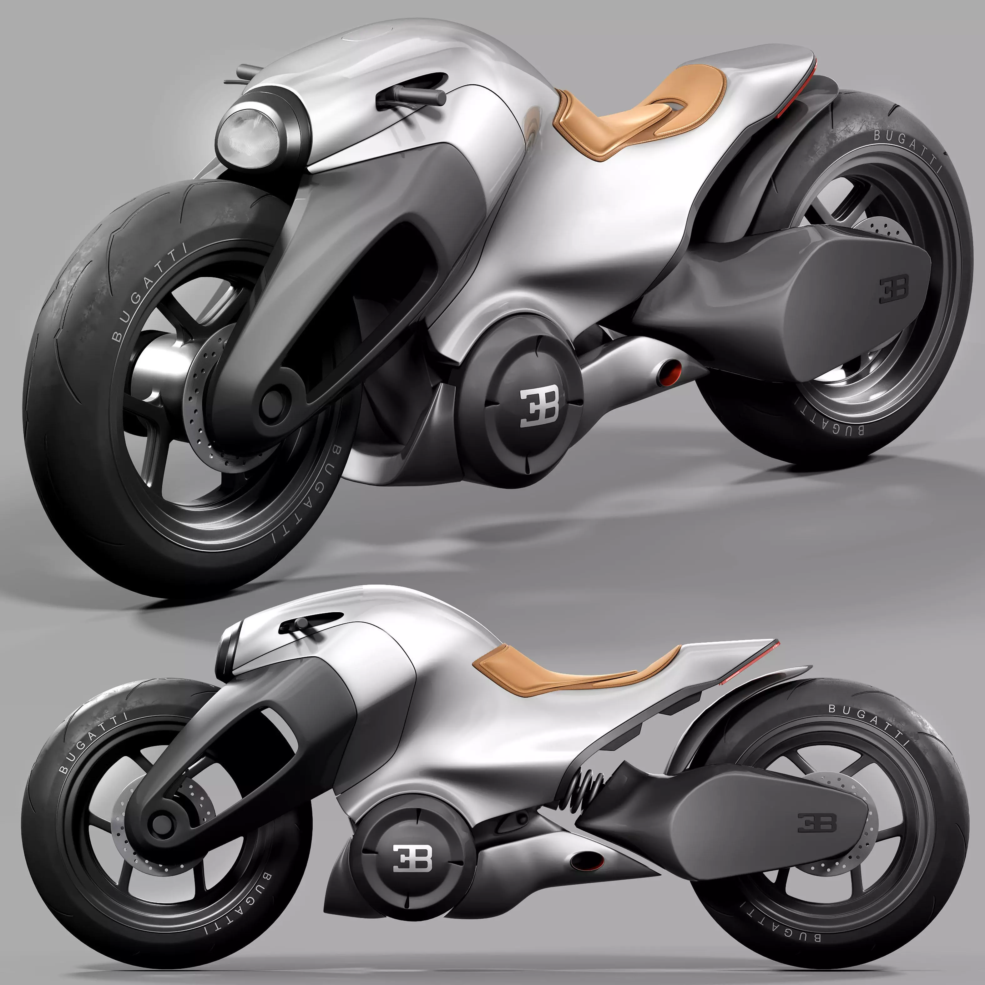 BUGATTI futuristic motorcycle design 3D model_0