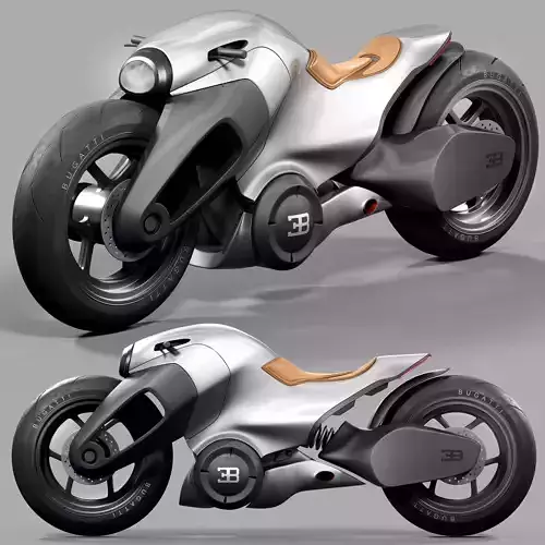 BUGATTI futuristic motorcycle design 3D model