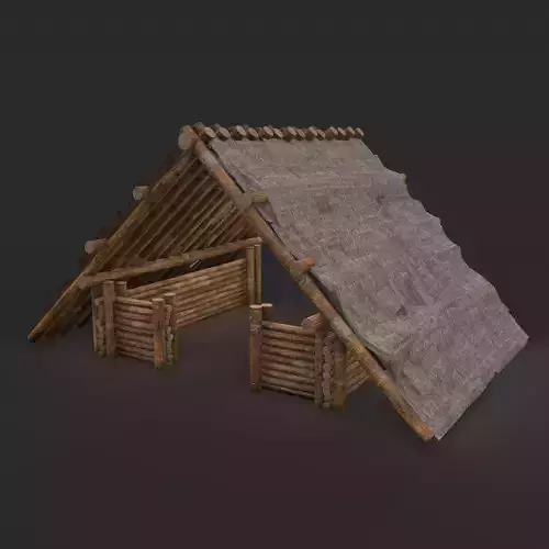 Viking Hut O Low-poly 3D model