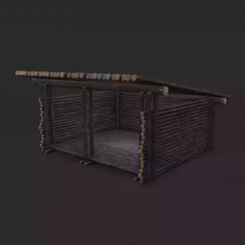 Viking Hut Q Low-poly 3D model