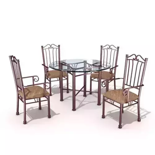 Glass Table And Chairs Set