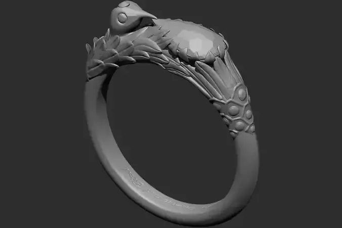 Ring print with bird