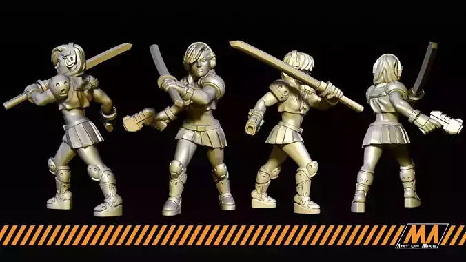 School Girls 3D print model