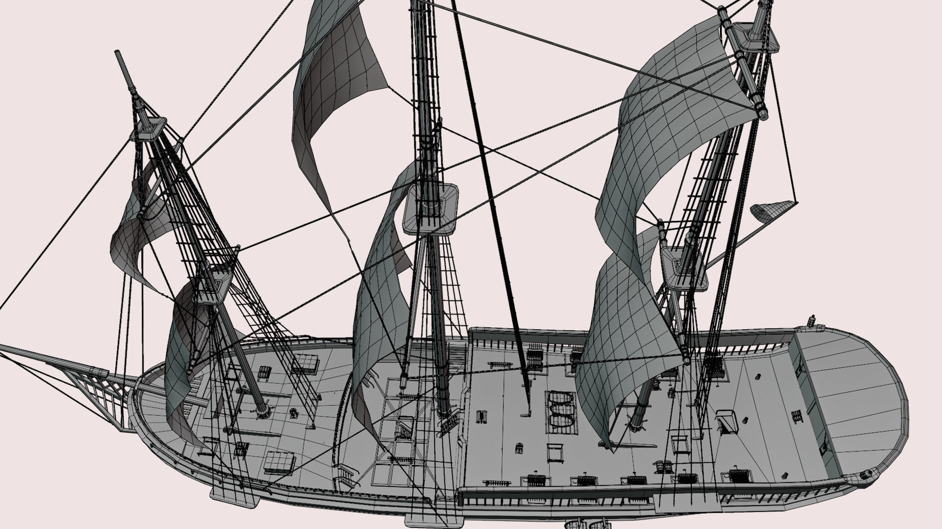 Columbia Ship Low-poly 3D model_15