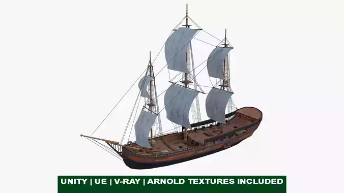 Columbia Ship Low-poly 3D model