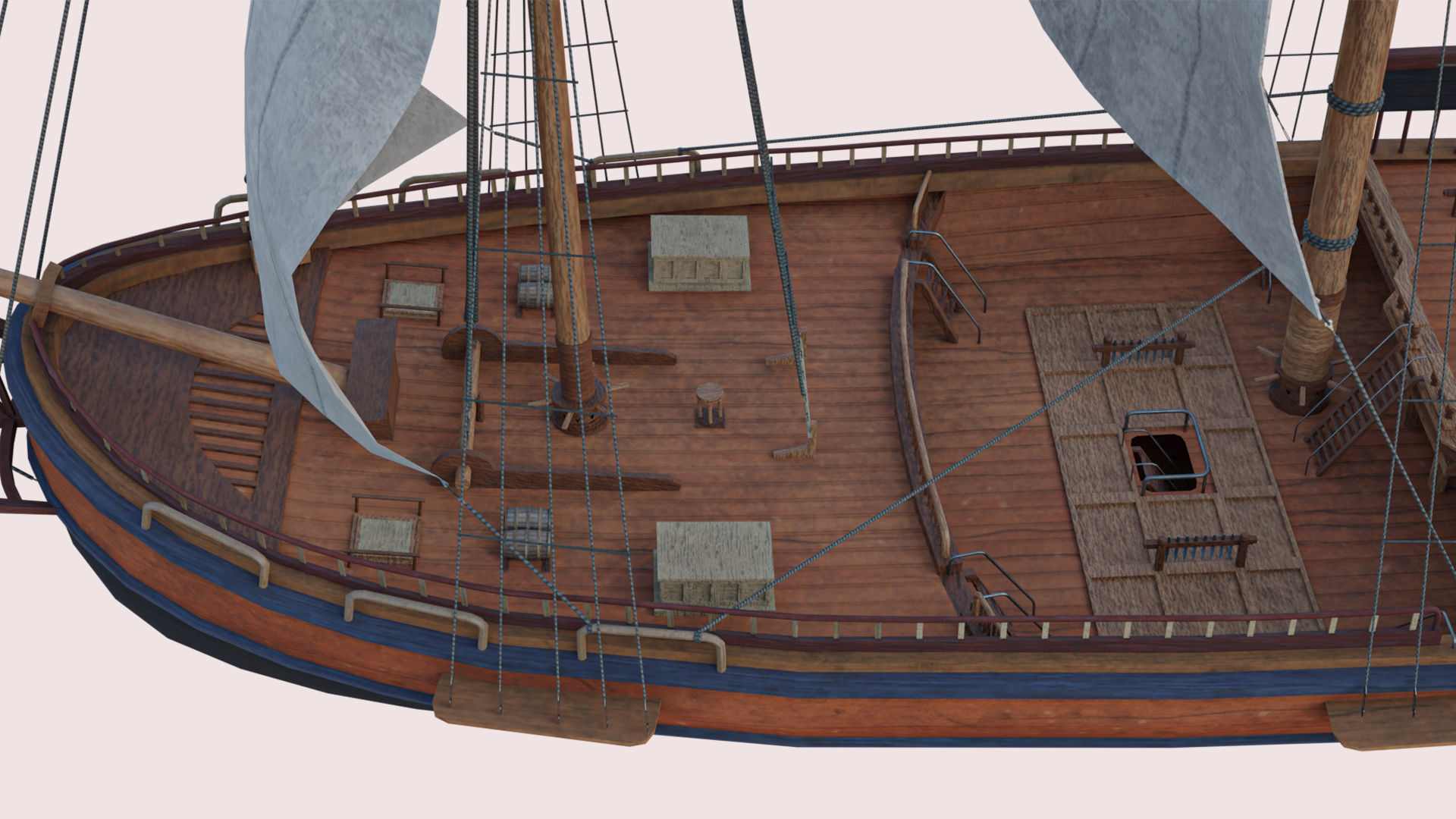 Columbia Ship Low-poly 3D model_10