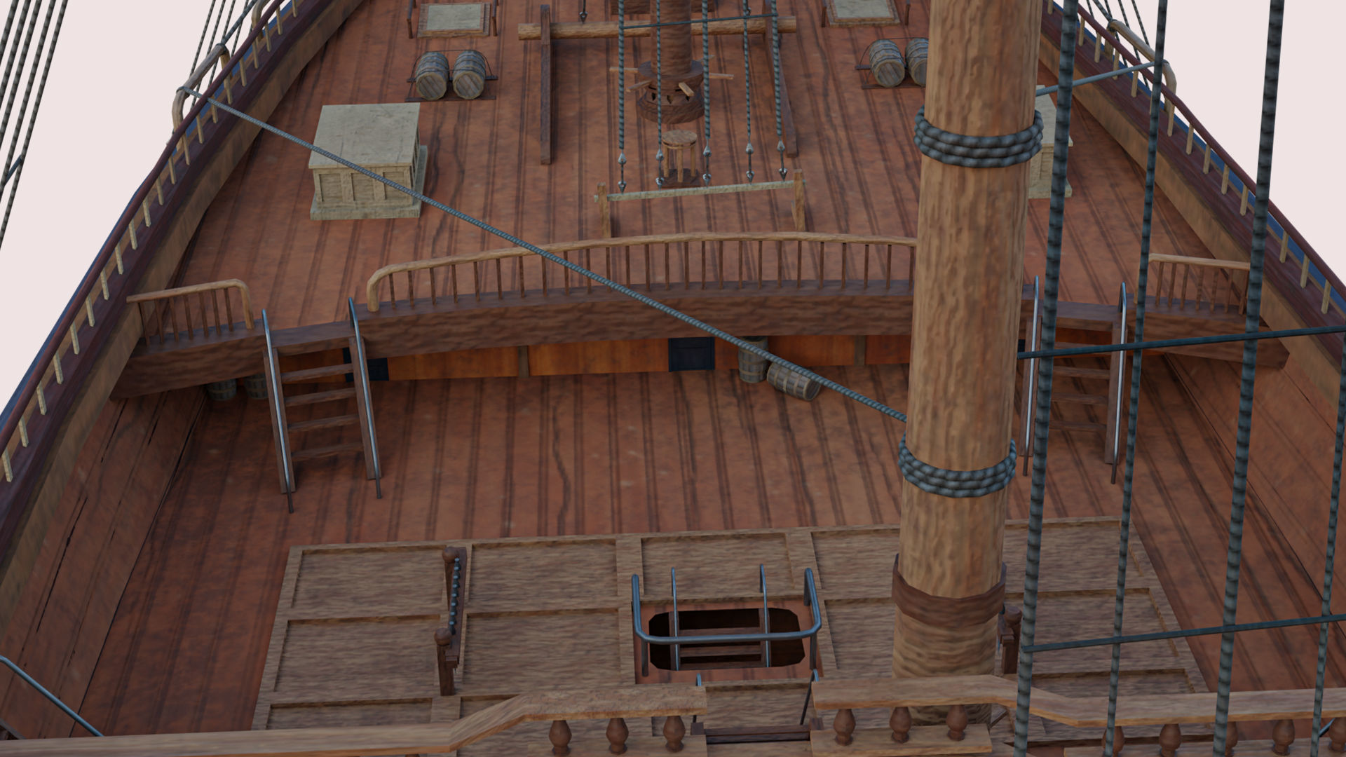 Columbia Ship Low-poly 3D model_12