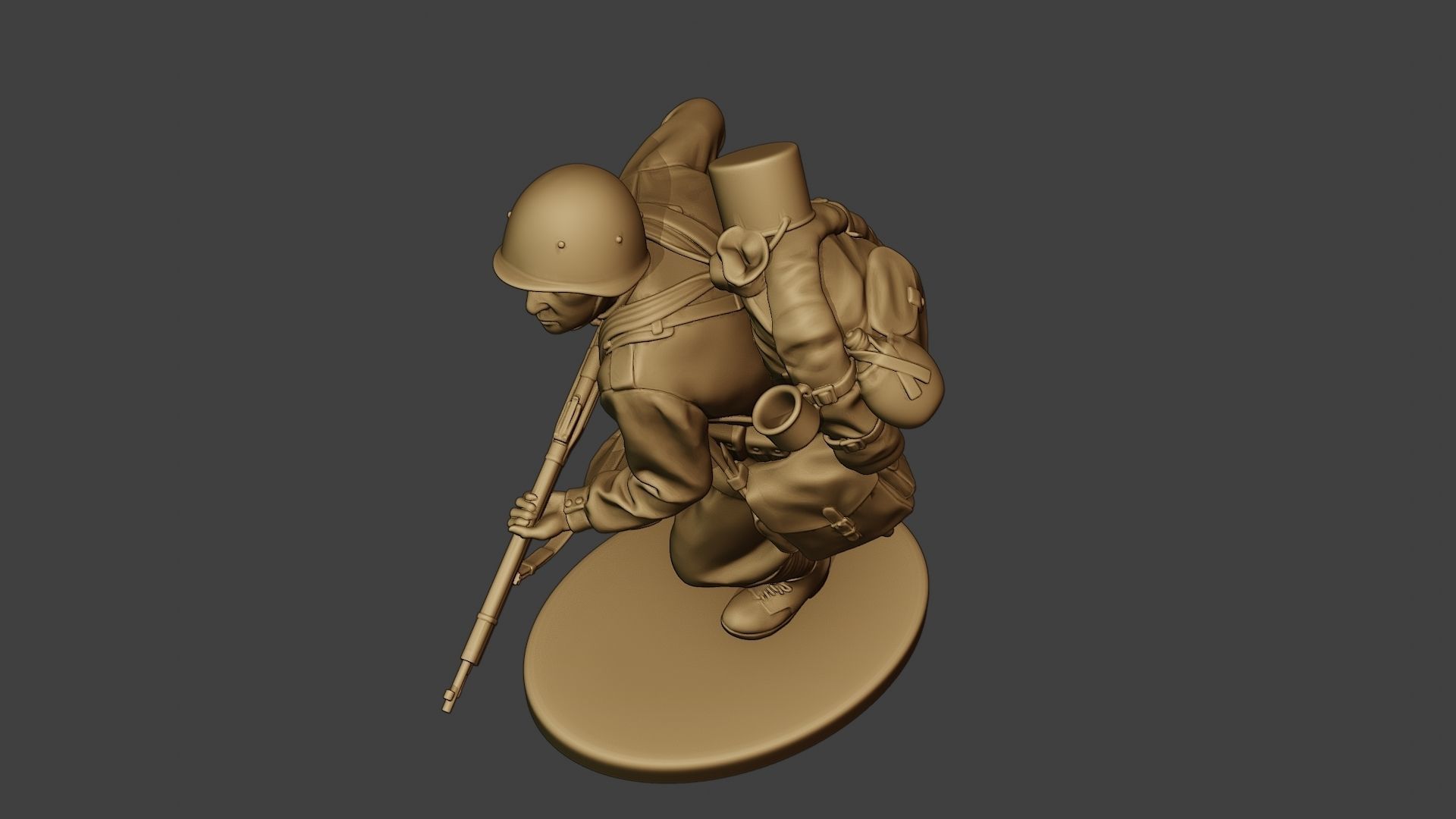 Russian soldier ww2 Run2 R1 3D print model_15