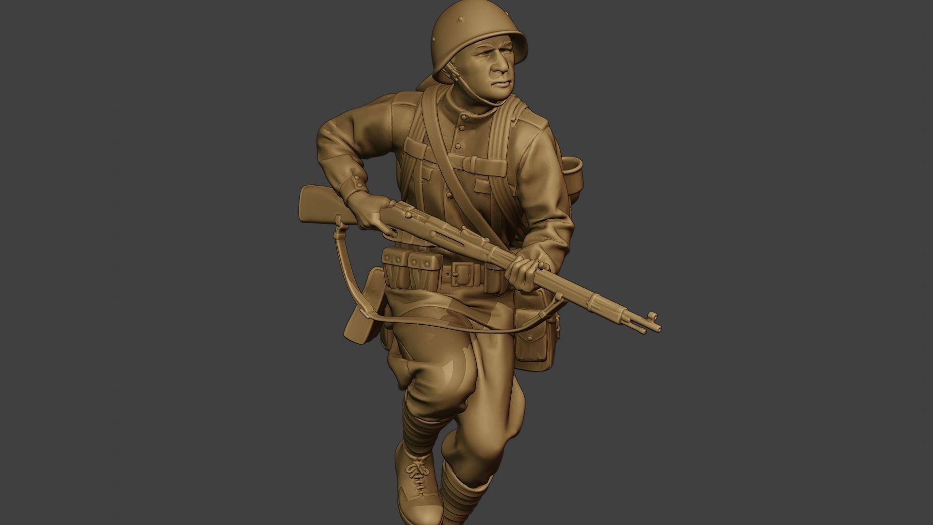 Russian soldier ww2 Run2 R1 3D print model_28