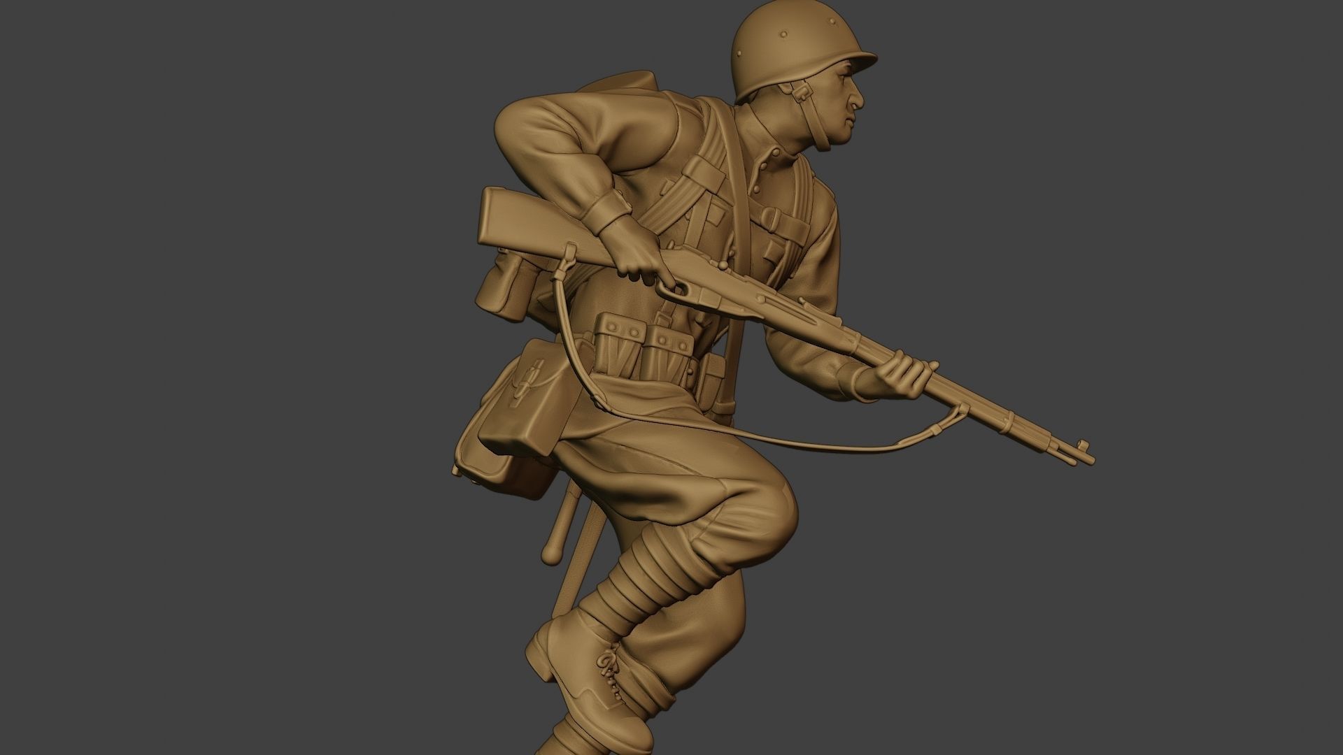 Russian soldier ww2 Run2 R1 3D print model_29