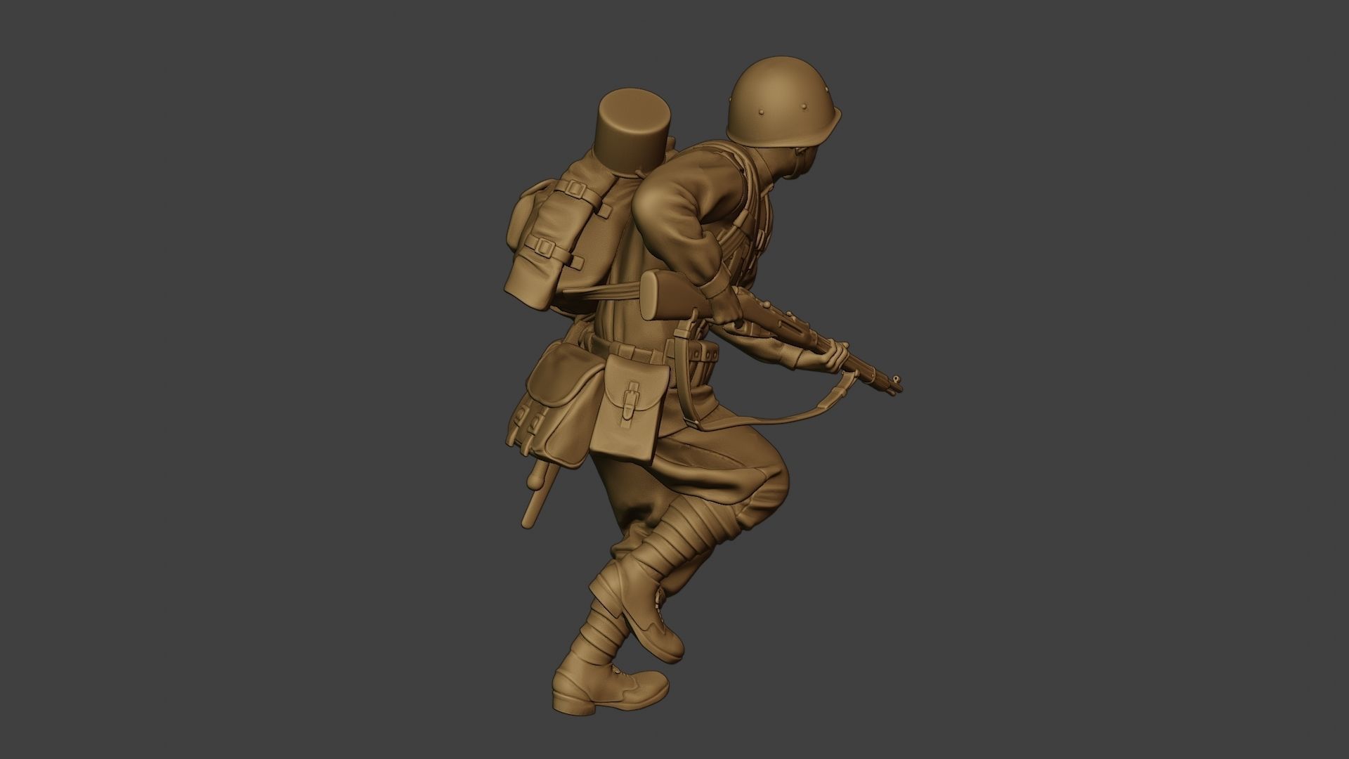 Russian soldier ww2 Run2 R1 3D print model_31