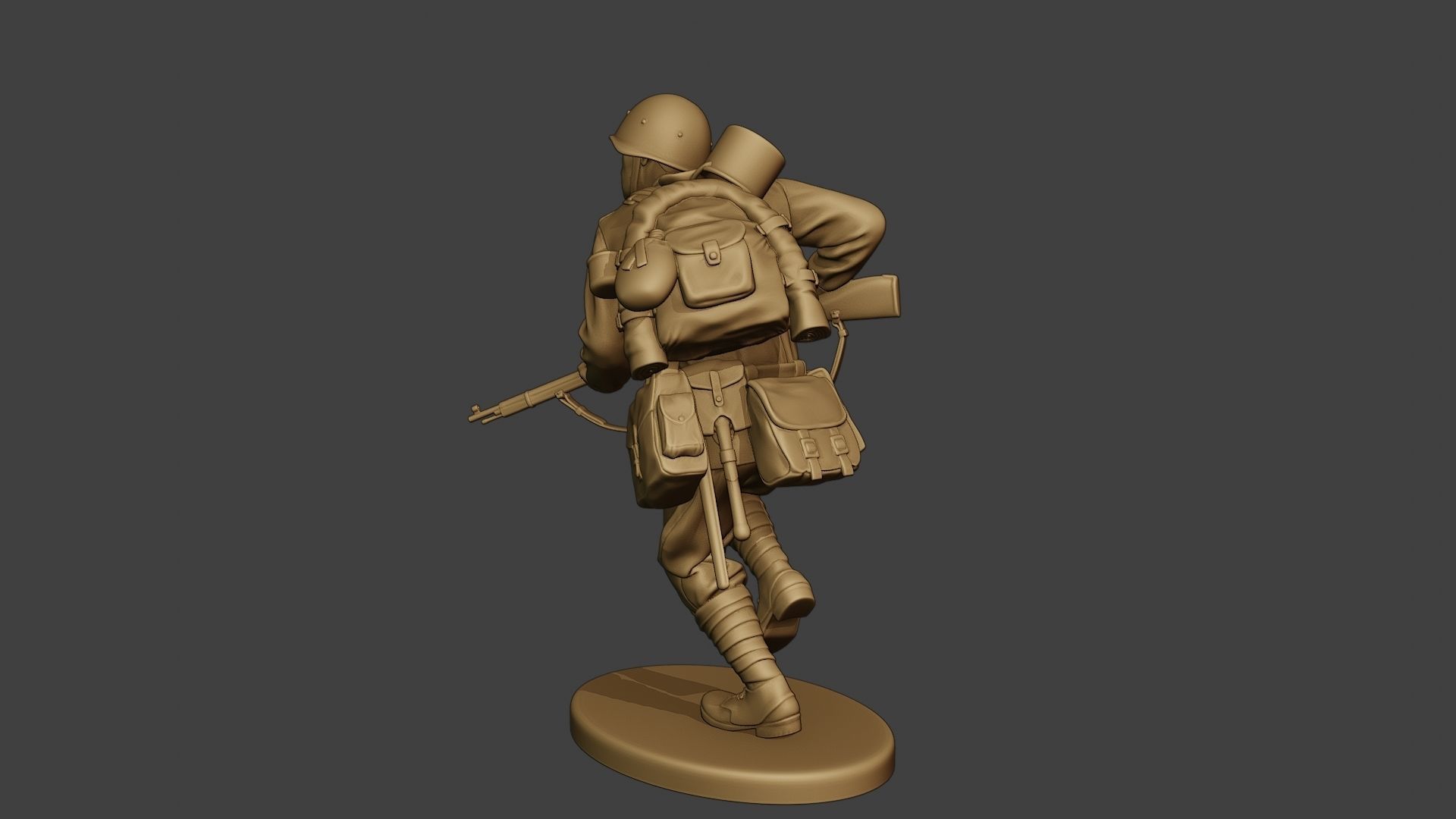 Russian soldier ww2 Run2 R1 3D print model_5