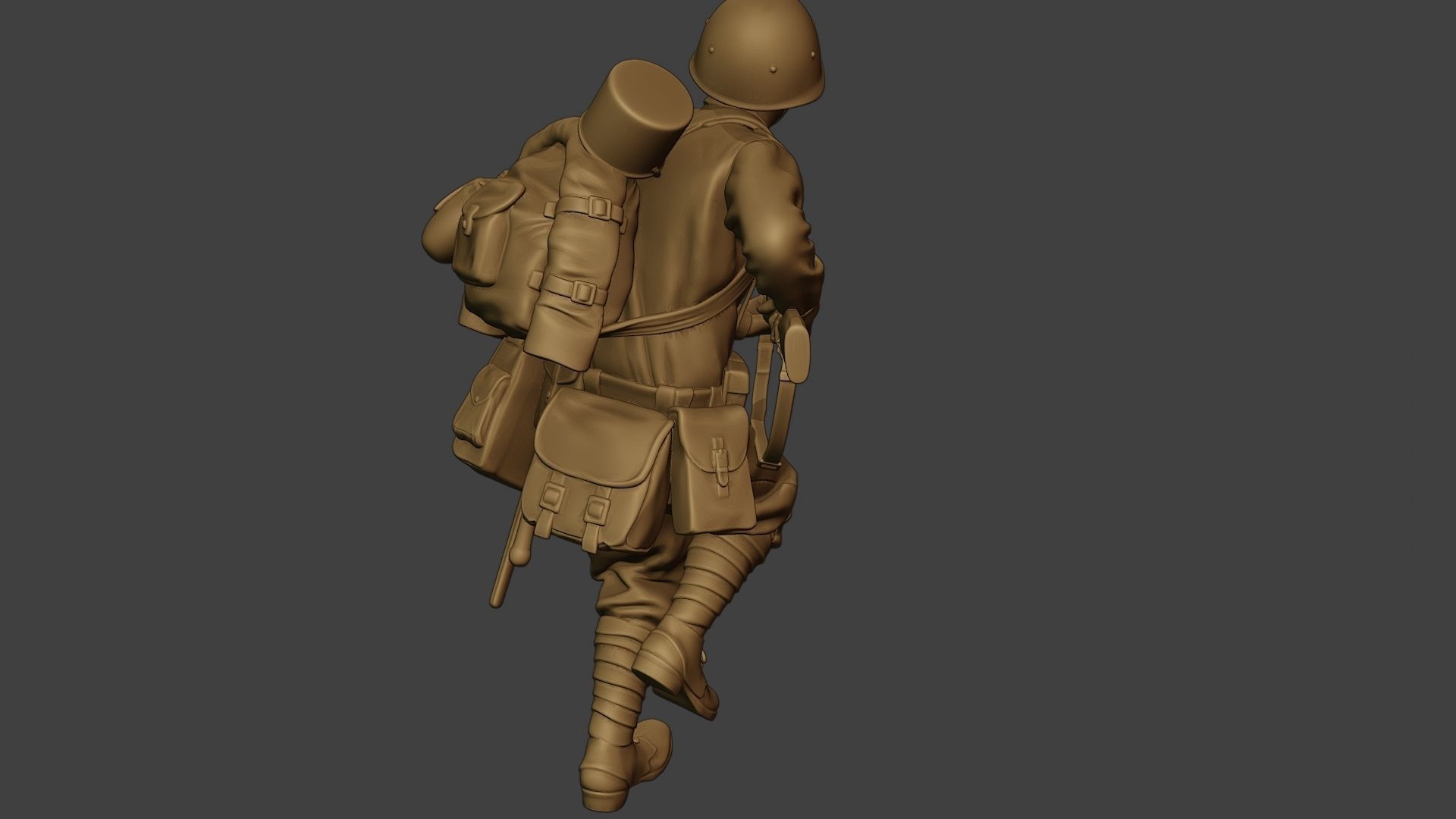 Russian soldier ww2 Run2 R1 3D print model_24