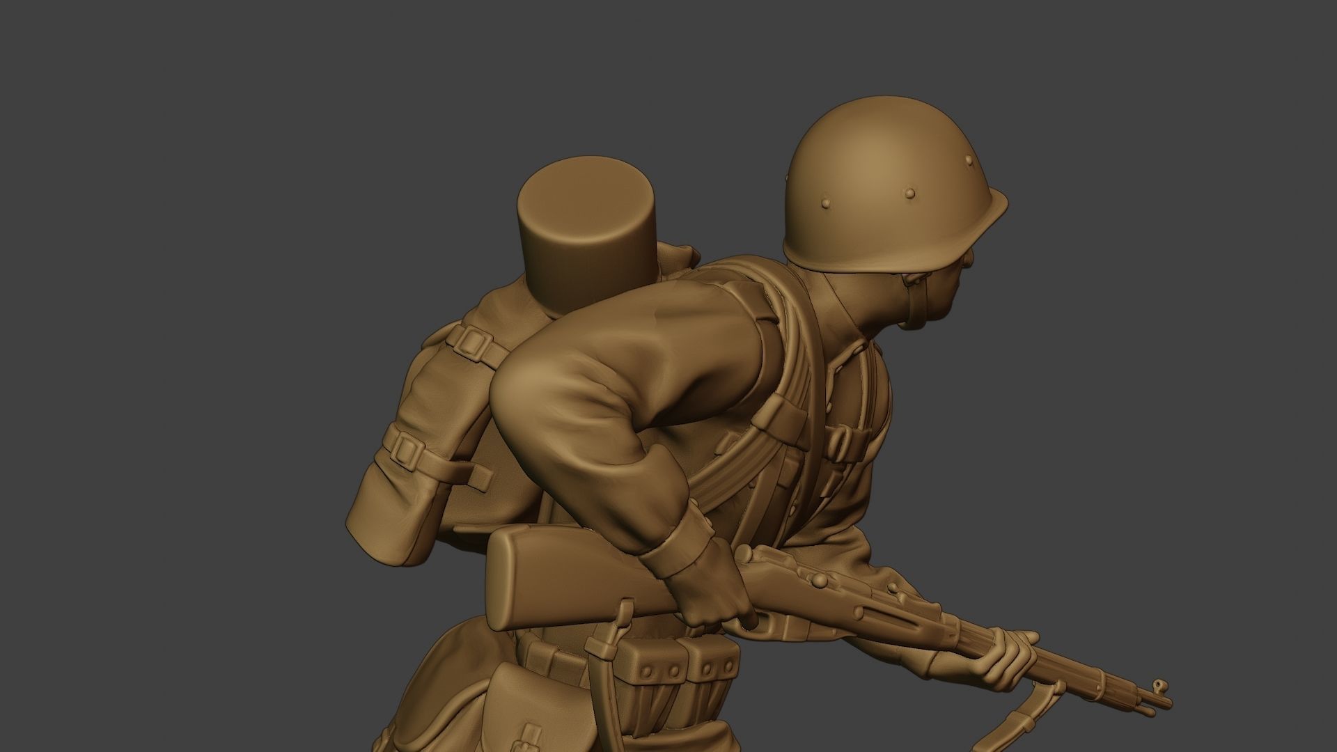 Russian soldier ww2 Run2 R1 3D print model_20