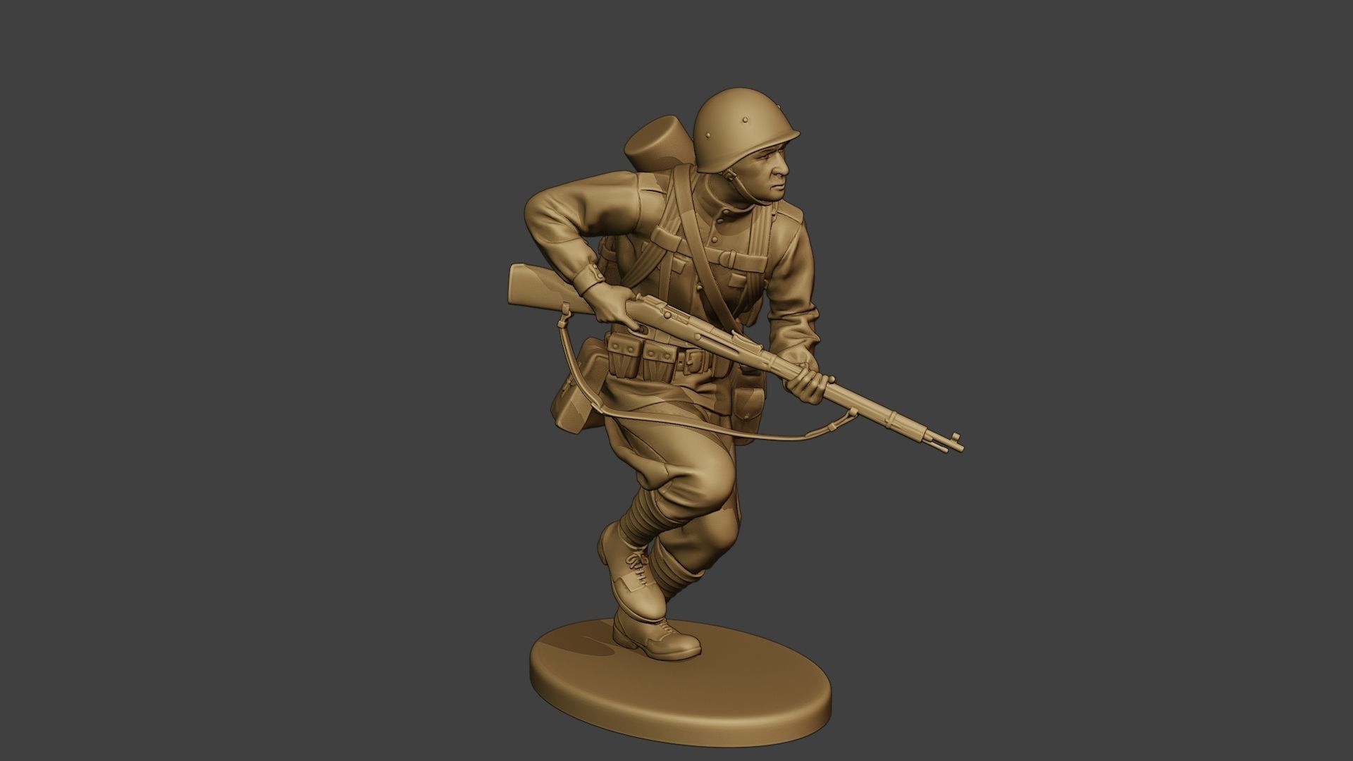 Russian soldier ww2 Run2 R1 3D print model_10