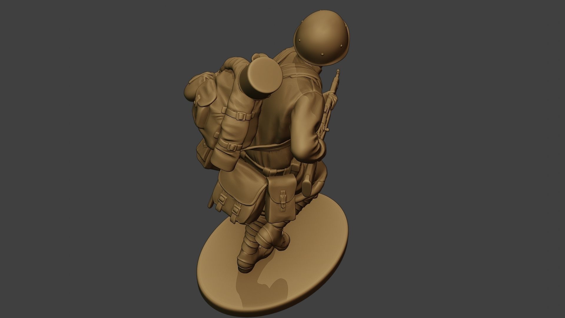 Russian soldier ww2 Run2 R1 3D print model_22