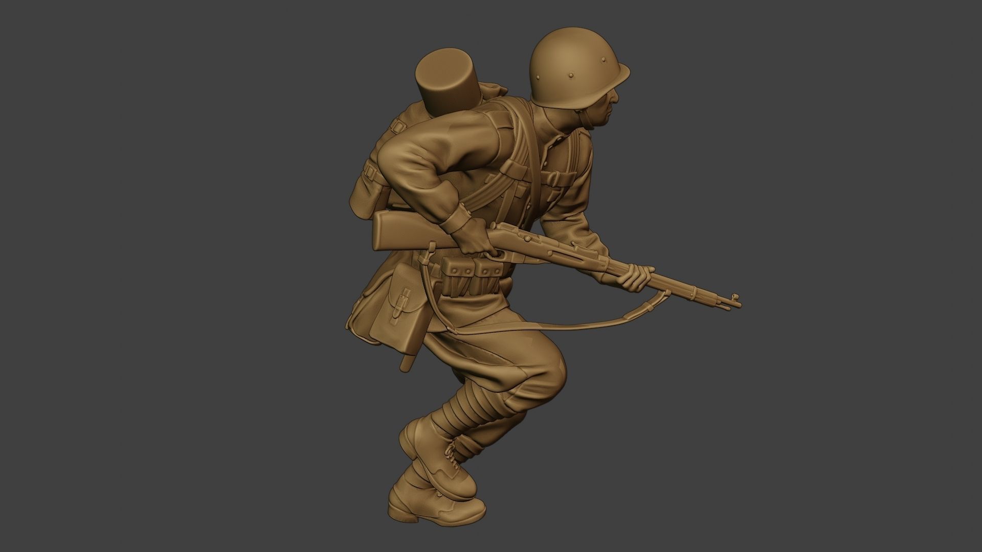 Russian soldier ww2 Run2 R1 3D print model_30