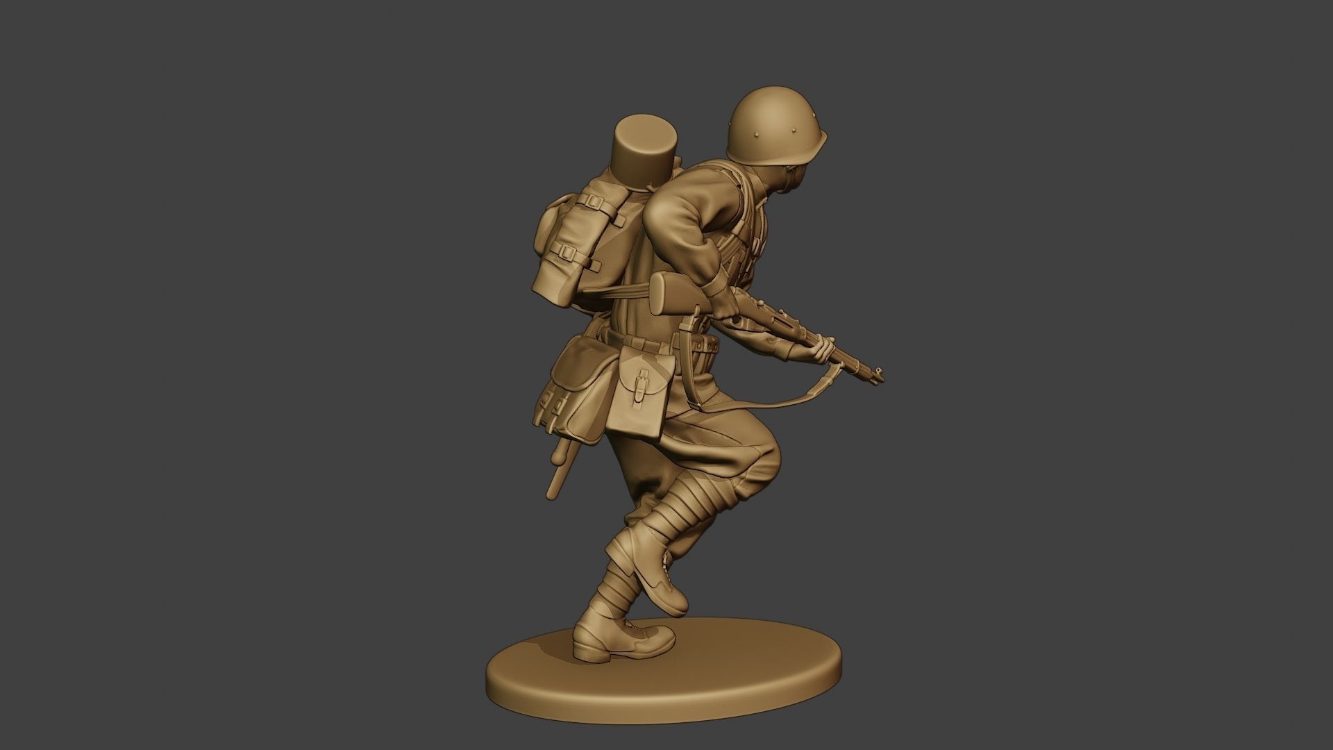 Russian soldier ww2 Run2 R1 3D print model_8
