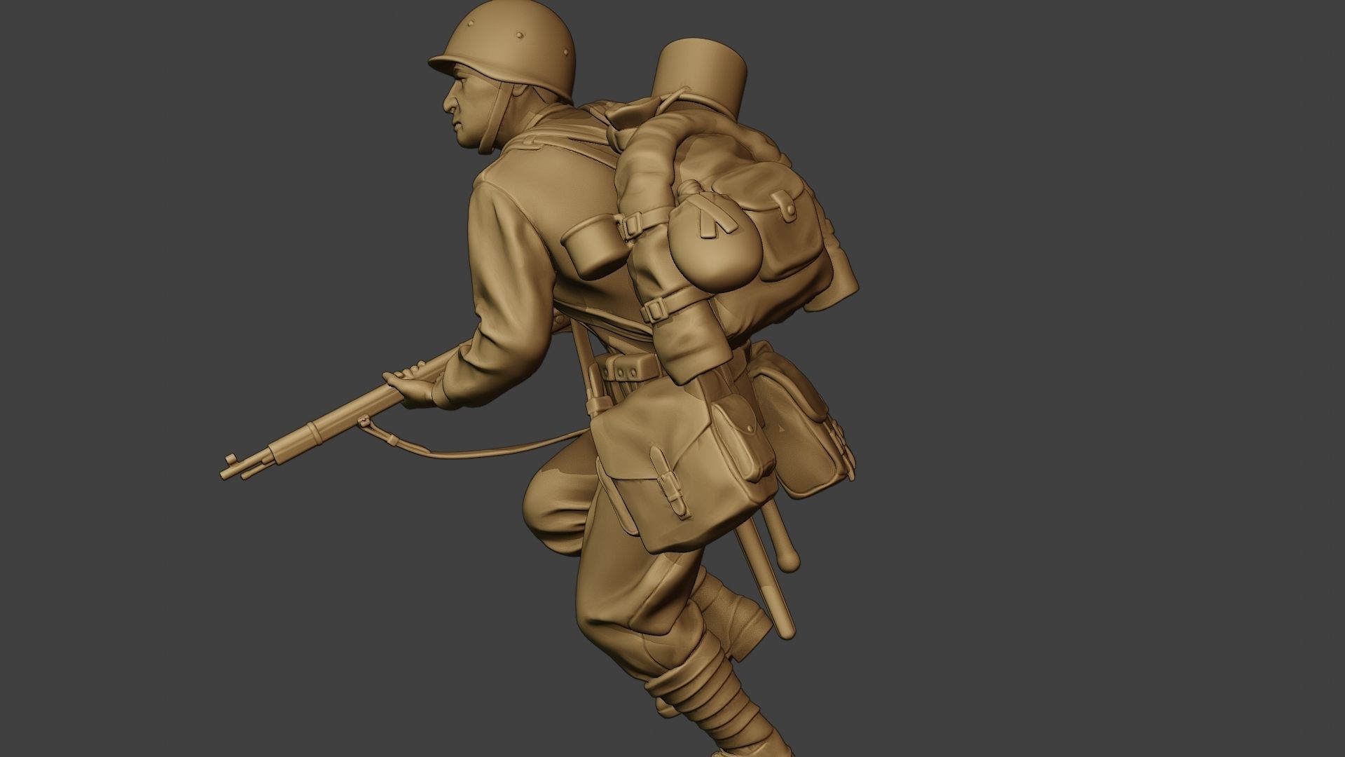 Russian soldier ww2 Run2 R1 3D print model_26