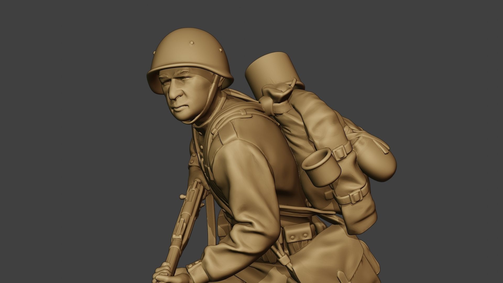 Russian soldier ww2 Run2 R1 3D print model_18