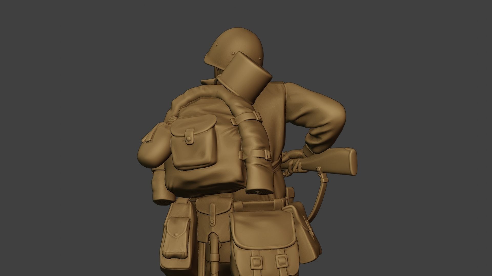 Russian soldier ww2 Run2 R1 3D print model_21