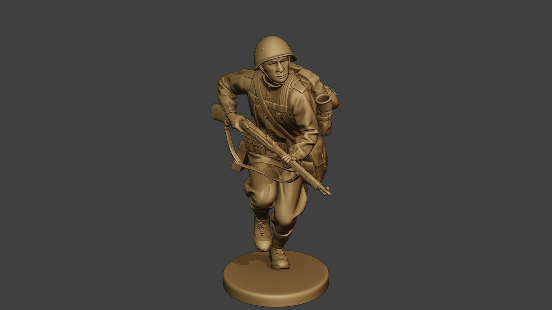 Russian soldier ww2 Run2 R1 3D print model_11